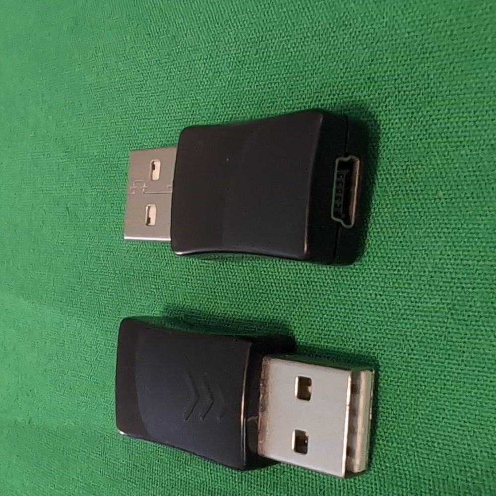 Two USB 2.0 A Male to USB B Mini 5 Pin Female Adapter Converter